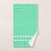 Cartoon Whale Aqua Marine Blue Green Bad Handdoek (Handdoek)