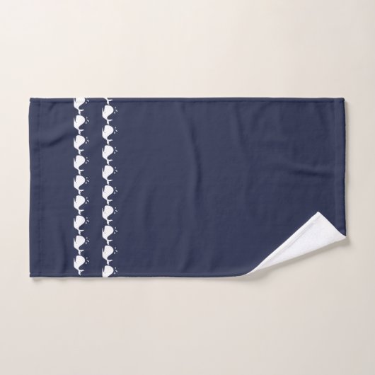 Cartoon Whale Ocean Blue Bad Handdoek (Handdoek)