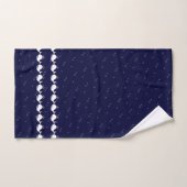 Cartoon Whale Ocean Navy Blauw wit Bad Handdoek (Handdoek)