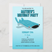 Cartoon Whale Shark Schattige Blue Ocean Verjaarda Kaart (Voorkant)