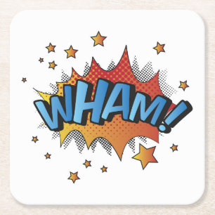 Cartoon Wham Splat Kartonnen Onderzetters