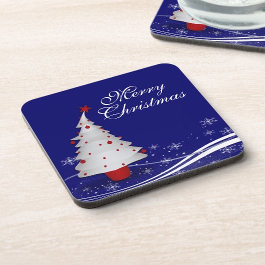 Cartoon White Kerstmis Onderzetter (Linkerzijde)