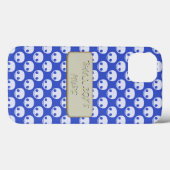 Cartoon White Skulls op Blue Scratched Text Effect Case-Mate iPhone Case (Achterkant (horizontaal))