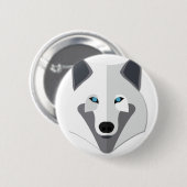 Cartoon White Wolf Head Ronde Button 5,7 Cm (Voorkant /achterkant)