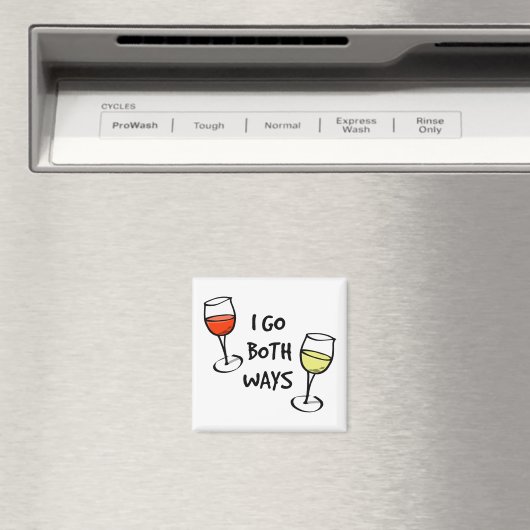Cartoon wijn bril ik ga beide manieren grappig mak magneet (Insitu (Vaatwasser))