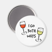 Cartoon wijn bril ik ga beide manieren grappig mak magneet (Voorkant / Achterkant)