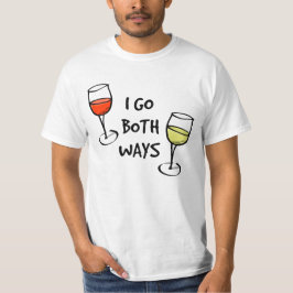 Cartoon wijn bril ik ga beide manieren grappig mak t-shirt