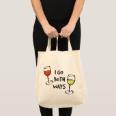 Cartoon wijn bril ik ga beide manieren grappig mak tote bag (Voorkant (product))