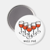 Cartoon wijngaarden en rode Humor Magneet (Voorkant / Achterkant)