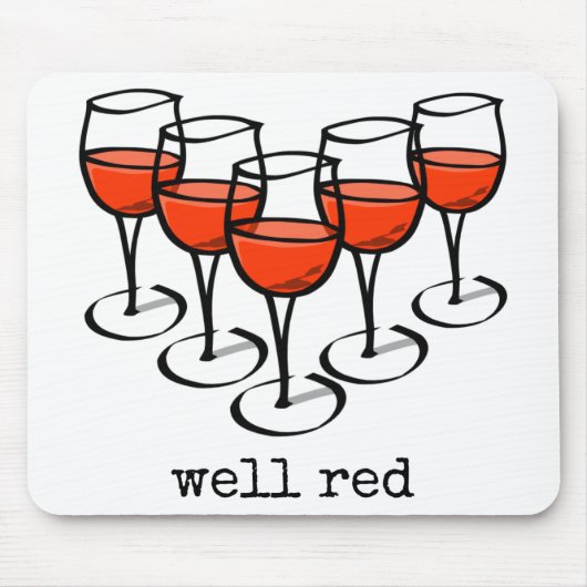 Cartoon wijngaarden en rode Humor Muismat (Voorkant)