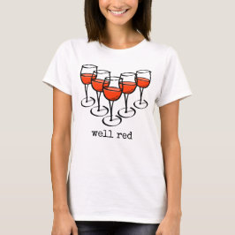 Cartoon wijngaarden en rode Humor T-shirt