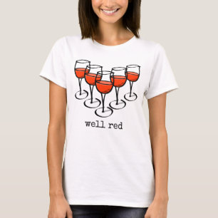 Cartoon wijngaarden en rode Humor T-shirt