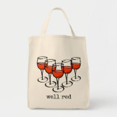 Cartoon wijngaarden en rode Humor Tote Bag (Voorkant)