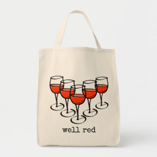 Cartoon wijngaarden en rode Humor Tote Bag