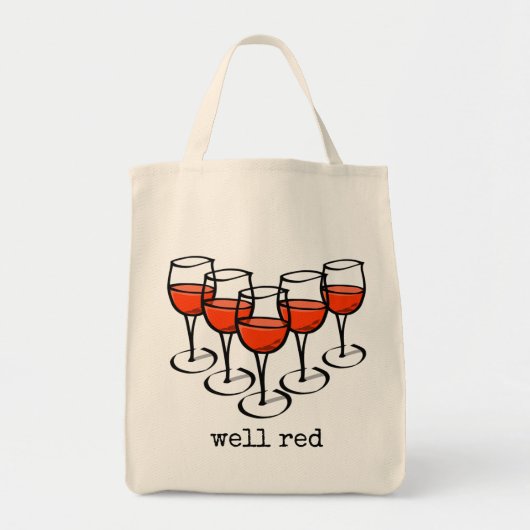 Cartoon wijngaarden en rode Humor Tote Bag (Voorkant)