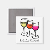 Cartoon wijngaarden Triple Threat Funny Winery Magneet (Voorkant / Achterkant)