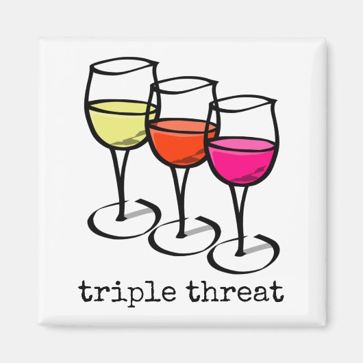 Cartoon wijngaarden Triple Threat Funny Winery Magneet (Voorkant)