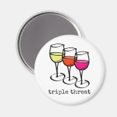 Cartoon wijngaarden Triple Threat Funny Winery Magneet (Voorkant / Achterkant)