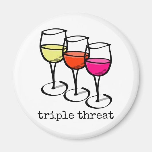 Cartoon wijngaarden Triple Threat Funny Winery Magneet (Voorkant)