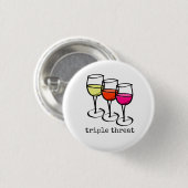 Cartoon wijngaarden Triple Threat Funny Winery Ronde Button 3,2 Cm (Voorkant /achterkant)