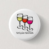 Cartoon wijngaarden Triple Threat Funny Winery Ronde Button 3,2 Cm (Voorkant)