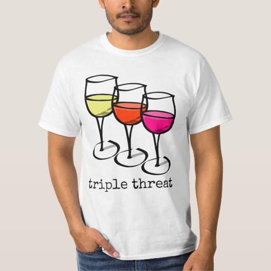 Cartoon wijngaarden Triple Threat Funny Winery T-shirt (Voorkant)