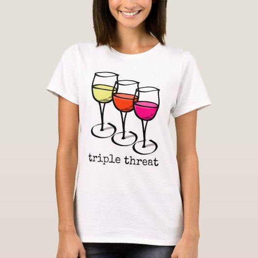 Cartoon wijngaarden Triple Threat Funny Winery T-shirt (Voorkant)