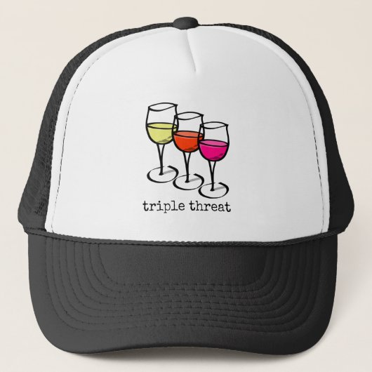 Cartoon wijngaarden Triple Threat Funny Winery Trucker Pet (Voorkant)