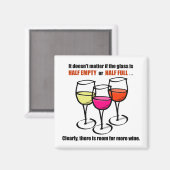 Cartoon-wijnglazen halfwitte Humor Magneet (Voorkant / Achterkant)