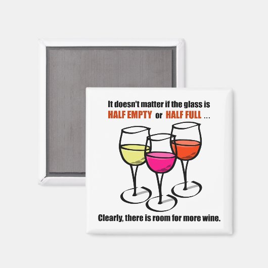 Cartoon-wijnglazen halfwitte Humor Magneet (Voorkant / Achterkant)