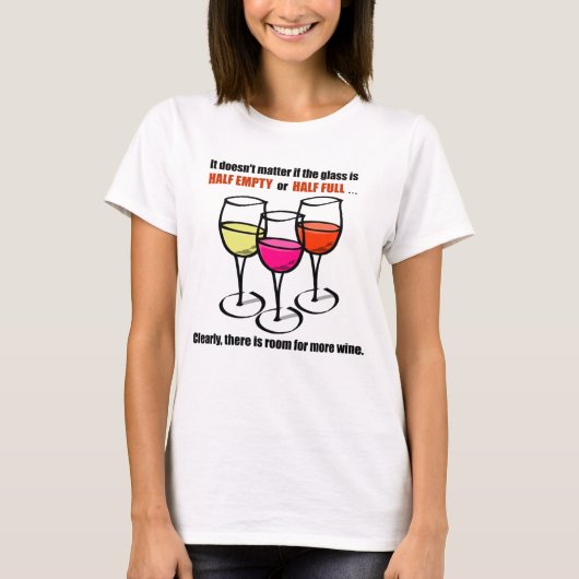 Cartoon-wijnglazen halfwitte Humor T-shirt (Voorkant)