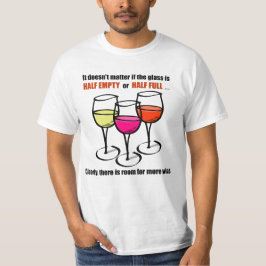 Cartoon-wijnglazen halfwitte Humor T-shirt