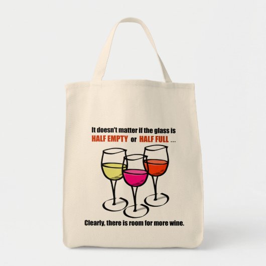 Cartoon-wijnglazen halfwitte Humor Tote Bag (Voorkant)