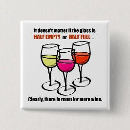 Cartoon-wijnglazen halfwitte Humor Vierkante Button 5,1 Cm