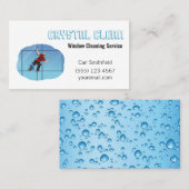 Cartoon Window Squeegee Cleaning Service Guy Visitekaartje (Voorkant / Achterkant)