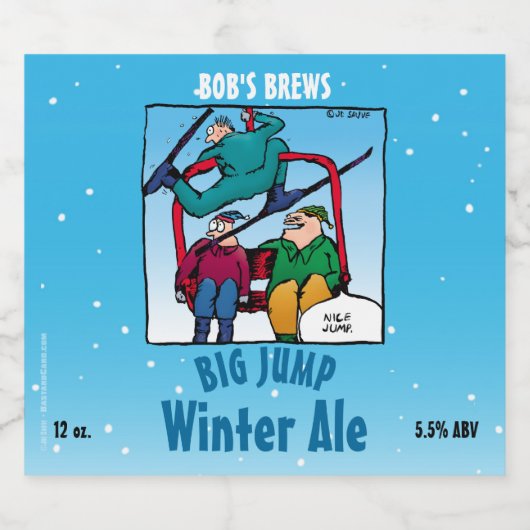 Cartoon Winter Ale Bier Etiket (Enkel label)