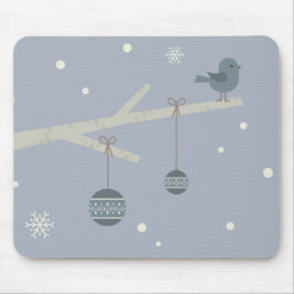 Cartoon winterbosboomgaarden  van mousserende fees muismat