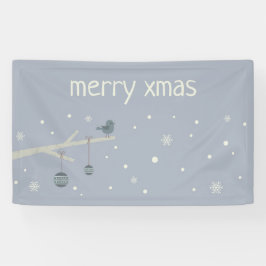 Cartoon winterbosboomgaarden  van mousserende fees spandoek