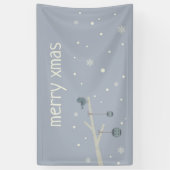 Cartoon winterbosboomgaarden  van mousserende fees spandoek (Verticaal)