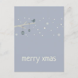 Cartoon winterbosboomroop met roodbaars briefkaart