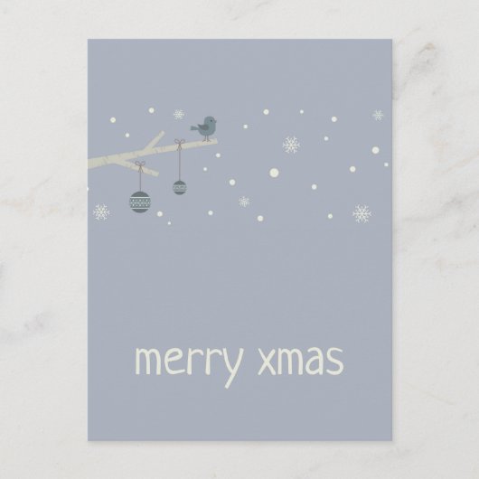 Cartoon winterbosboomroop met roodbaars briefkaart (Voorkant)