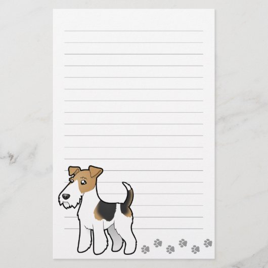 Cartoon Wire Fox Terrier Briefpapier (Voorkant)