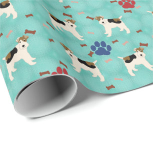 Cartoon Wire Fox Terrier Cadeaupapier