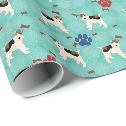 Cartoon Wire Fox Terrier Cadeaupapier (Rol Hoek)