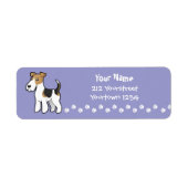 Cartoon Wire Fox Terrier Etiket (Voorkant)