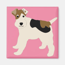 Cartoon Wire Fox Terrier Magneet