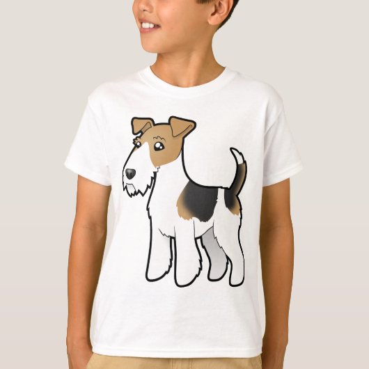 Cartoon Wire Fox Terrier T-shirt (Voorkant)