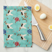 Cartoon Wire Fox Terrier Theedoek (Quarter Fold)