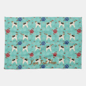 Cartoon Wire Fox Terrier Theedoek (Horizontaal)