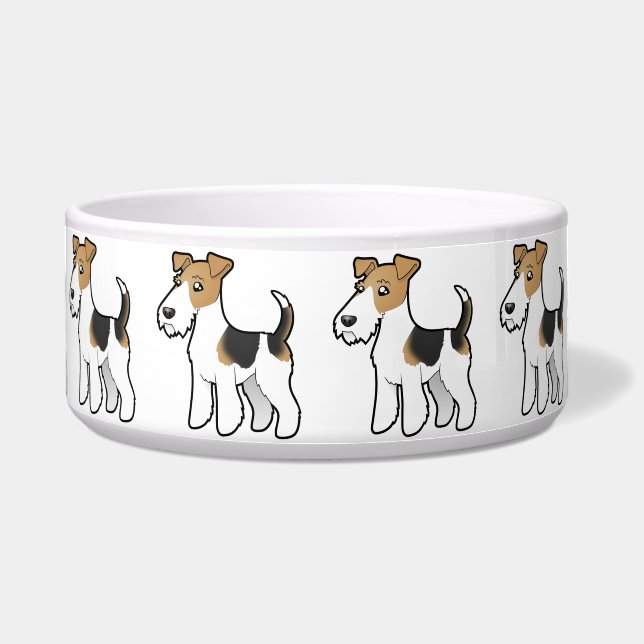 Cartoon Wire Fox Terrier Voerbakje (Voorkant)